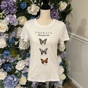 Butterfly graphic glitter tee